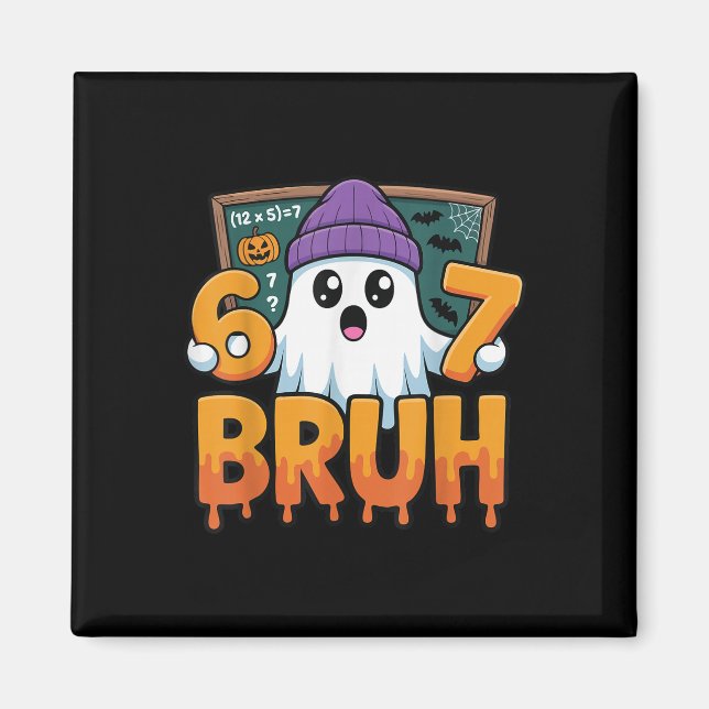 67 Teacher Ghost Six Seven Meme Math Equation Bruh Magnet (Framsidan)
