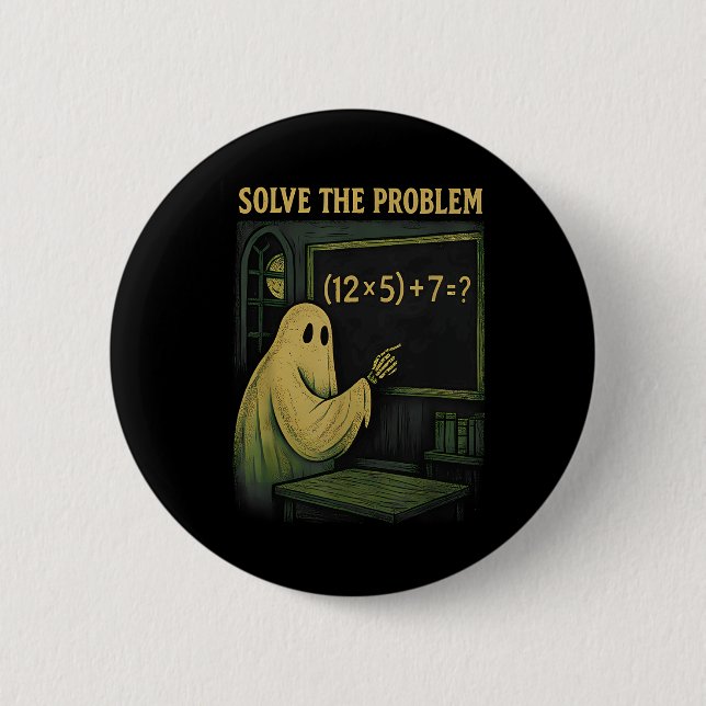 67 Teacher Halloween Ghost Six Seven Meme Brainrot Knapp (Framsida)