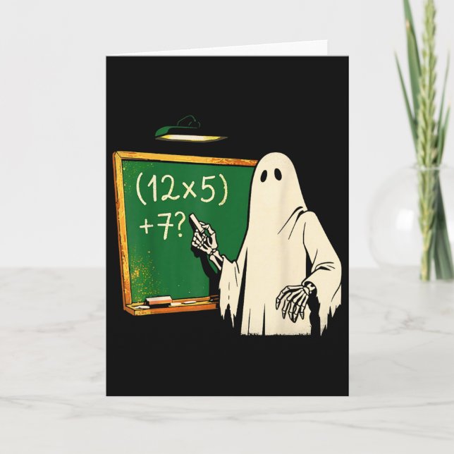 67 Teacher Halloween Ghost Six Seven Meme Brainrot Kort (Framsida)
