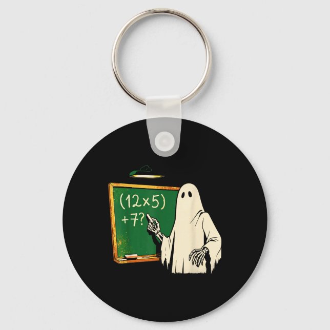 67 Teacher Halloween Ghost Six Seven Meme Brainrot Nyckelring (Framsida)