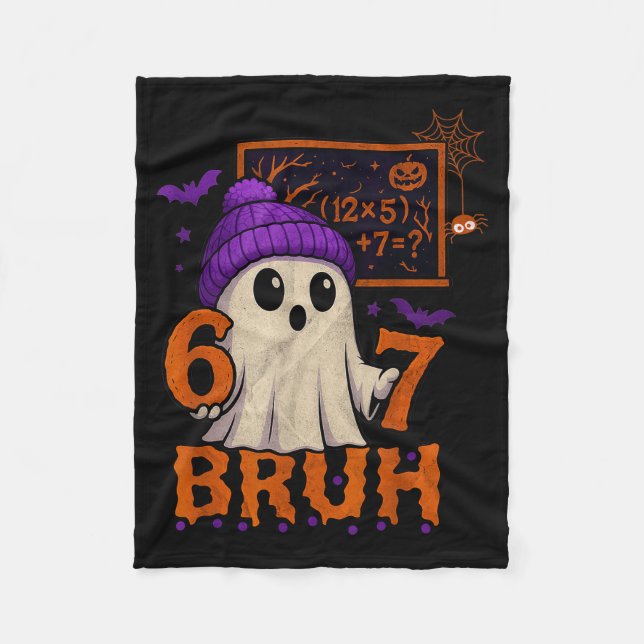 67 Teacher Halloween Ghost Six Seven Meme Math Equ Fleecefilt (Framsidan)