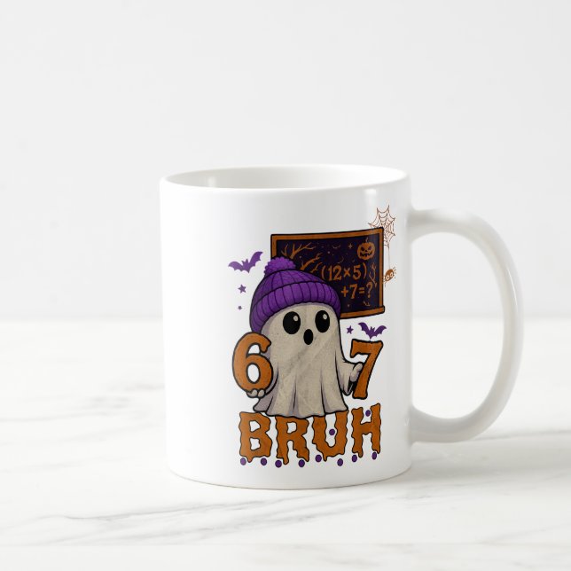 67 Teacher Halloween Ghost Six Seven Meme Math Equ Kaffemugg (Höger)