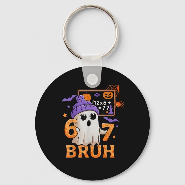 67 Teacher Halloween Ghost Six Seven Meme Math Equ Nyckelring (Framsida)