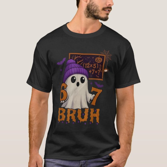 67 Teacher Halloween Ghost Six Seven Meme Math Equ T Shirt (Framsida)