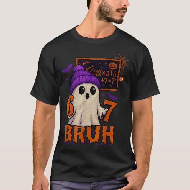 67 Teacher Halloween Ghost Six Seven Meme Math Equ T Shirt (Framsida)