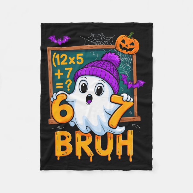 67 Teacher Halloween Ghost Six Seven Meme Math Hum Fleecefilt (Framsidan)