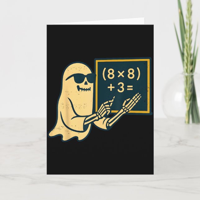 67 Teacher Halloween Skeleton Ghost Six Seven Meme Kort (Framsida)