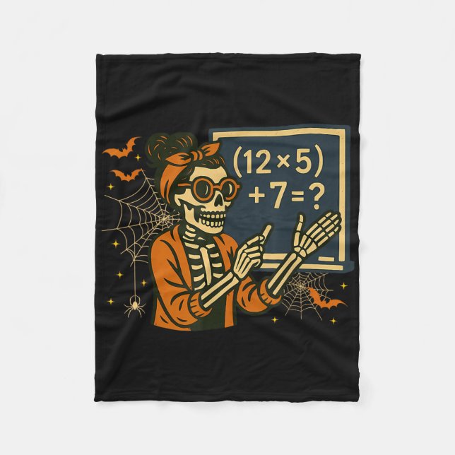 67 Teacher Halloween Skeleton Six Seven Meme Math  Fleecefilt (Framsidan)