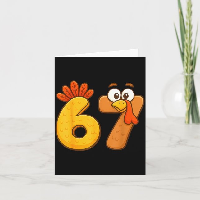 67 Thanksgiving Funny Six Seven Meme For Men Women Kort (Framsida)