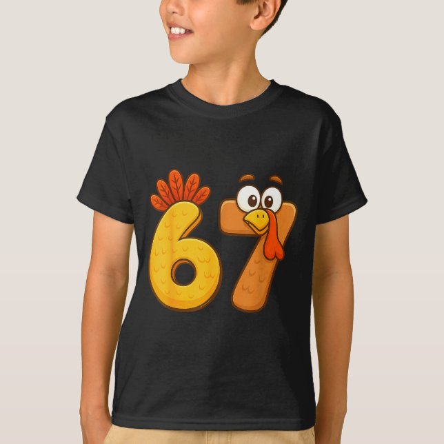 67 Thanksgiving Funny Six Seven Meme For Men Women T Shirt (Framsida)