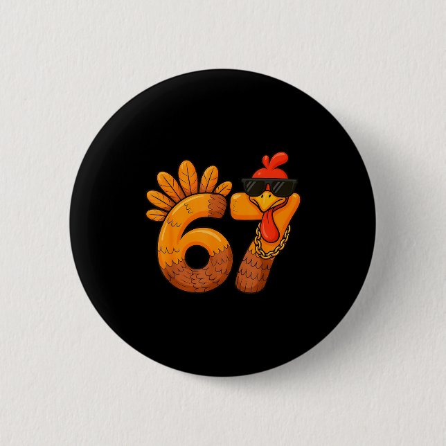 67 Thanksgiving Funny Turkey Thanksgiving 67 Turke Knapp (Framsida)