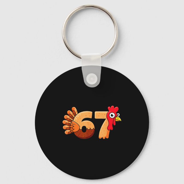 67 Thanksgiving Funny Turkey Thanksgiving 67 Turke Nyckelring (Framsida)