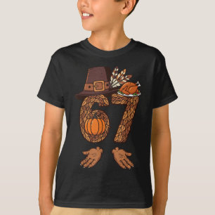 67 Thanksgiving Kalkon Rolig 6 7 Meme Pojkar Tonår T Shirt