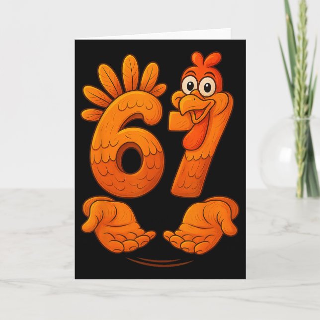 67 Thanksgiving Kalkon Rolig Gen Alpha Meme Tack Kort (Framsida)