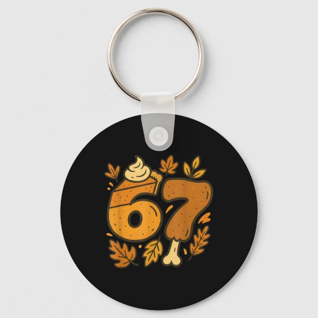 67 Thanksgiving Meme Rolig Six Seven Gen Alpha Sla Nyckelring (Framsida)