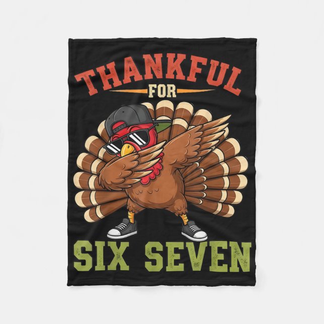 67 Thanksgiving Meme Rolig Tacksam Turk Dabbar Fleecefilt (Framsidan)