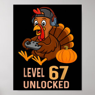 67 Thanksgiving Pojkar Turkiet Gamer Six Seven Mem Poster