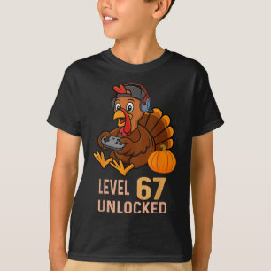 67 Thanksgiving Pojkar Turkiet Gamer Six Seven Mem T Shirt
