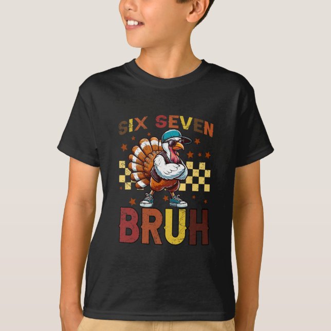 67 Thanksgiving Rolig Six Seven Meme Brainrot Turk T Shirt (Framsida)