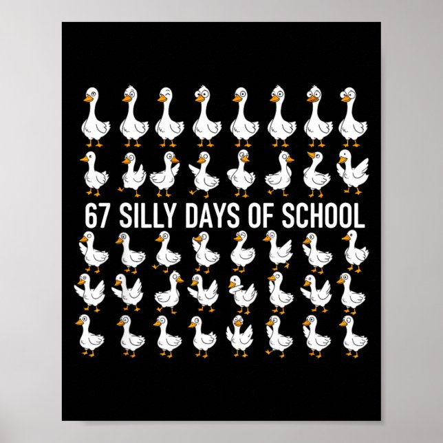 67 tokiga skoldagar Rolig gås 67 meme för Te Poster (Framsidan)