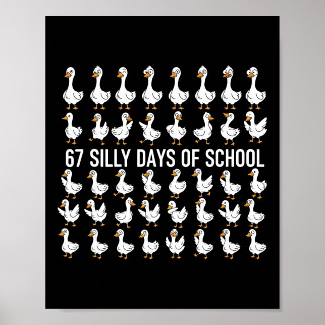 67 tokiga skoldagar Rollig gås 67 meme för Te Poster (Framsidan)