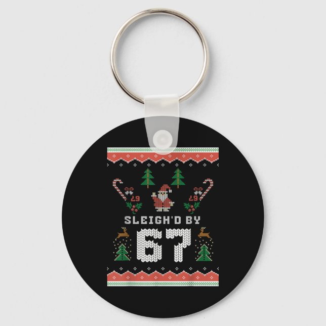 67 Tomte Fula julen Six Seven  Nyckelring (Framsida)