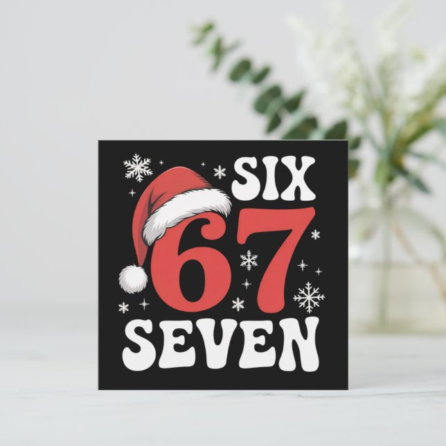 67 Tomtehatt jul Sex Sju Roliga Meningar Julkort (Stående Fram)