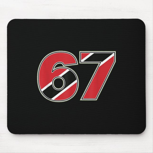 67 Trinidad Togo flagga nummer design  Musmatta (Framsidan)
