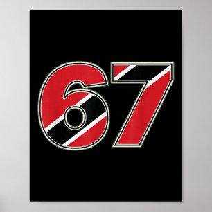 67 Trinidad Togo flagga nummer design Poster
