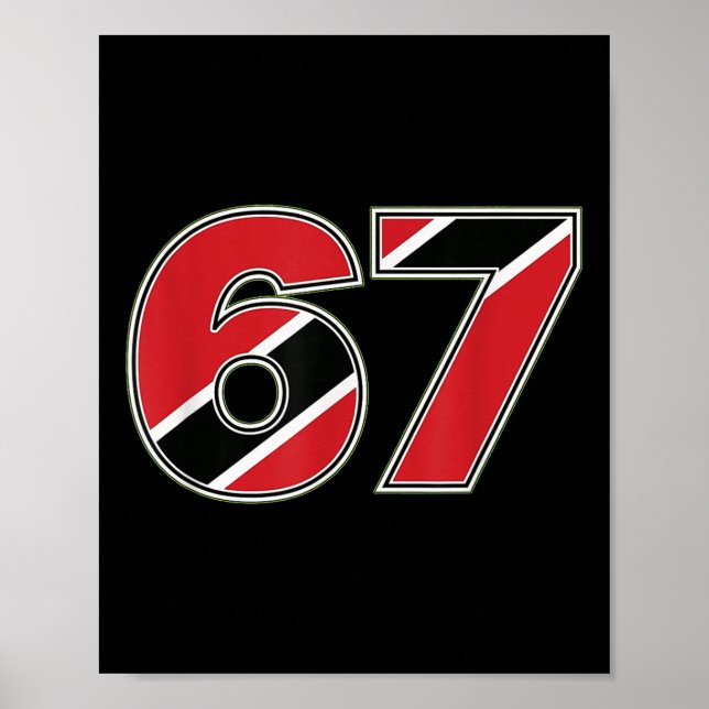 67 Trinidad Togo flagga nummer design  Poster (Framsidan)