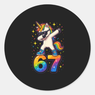 67 Unicorn Dabbing Sex Seven Meme Funny Runt Klistermärke