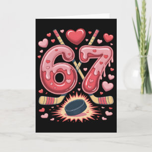 67 Valentine Hockey Heart Design Söt Ishockey L Kort