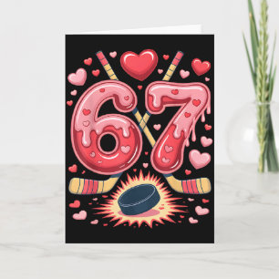 67 Valentine Hockey Heart Design Söt Ishockey L Kort