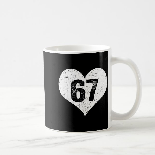 67 Valentine Rolig Six Seven 6 7 Meme Gen Alpha Sl Kaffemugg (Höger)