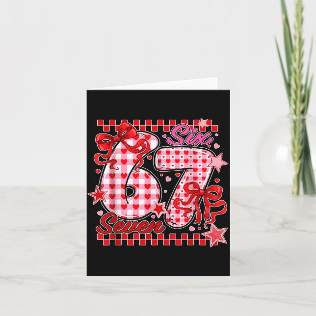 67 Valentine Six Seven Cute Love Valentine Men Wom Kort (Framsida)