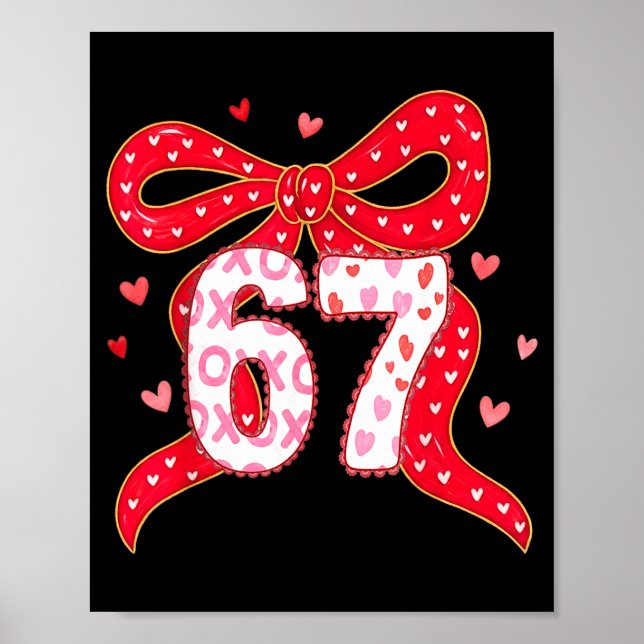67 Valentine Vibes Coquette Bow Girl  Poster (Framsidan)