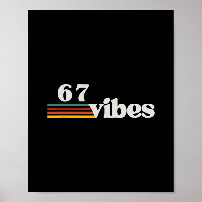 67 Vibes 2025 6 7 Meme Trendig Retro Rolig Sats  Poster (Framsidan)