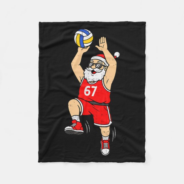 67 Volleyball Santa Six Seven Meme Christmas Srt M Fleecefilt (Framsidan)