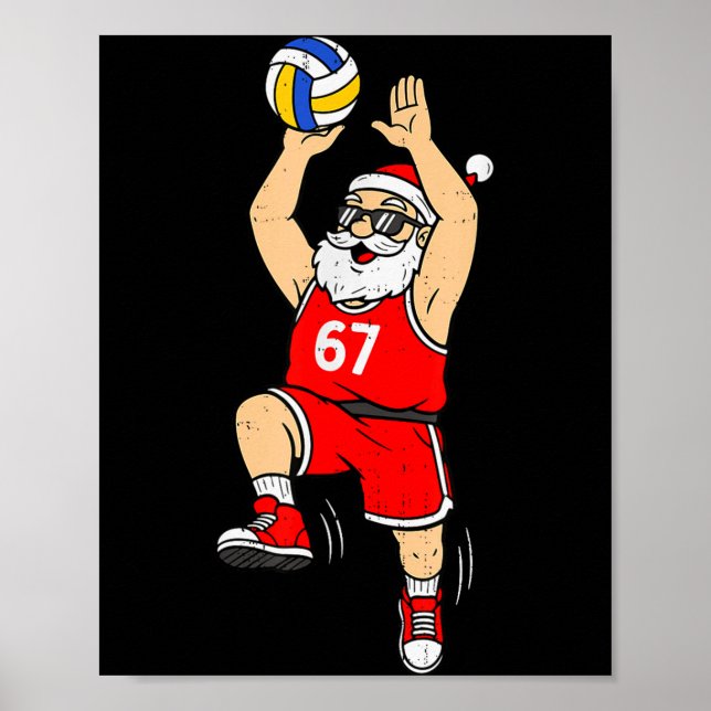 67 Volleyball Santa Six Seven Meme Christmas Srt M Poster (Framsidan)