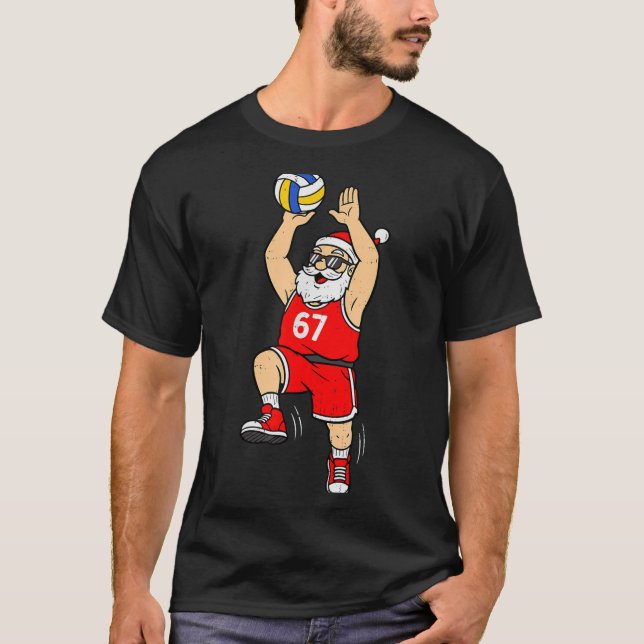 67 Volleyball Santa Six Seven Meme Christmas Srt M T Shirt (Framsida)
