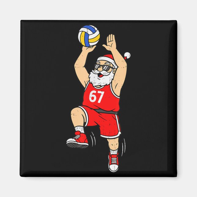 67 Volleyboll Santa Six Seven Meme Jul Srt M Magnet (Framsidan)