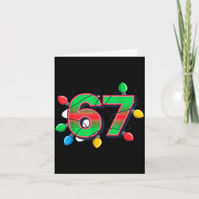 67 Xmas Lights Tacky Meme Design  Kort (Framsida)