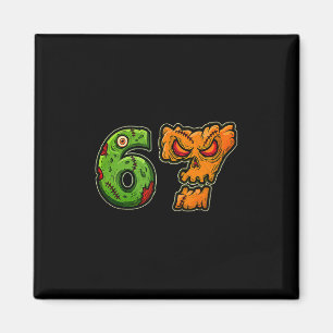 67 Zombie Pumpa Sex Sju Halloween Meme Kostym Magnet