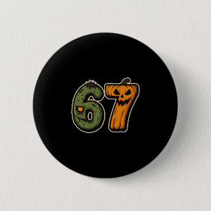 67 Zombie Pumpa Six Seven Halloween Meme Knapp
