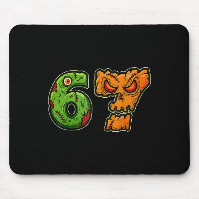 67 Zombie Pumpa Six Seven Halloween Meme Kostym Musmatta (Framsidan)