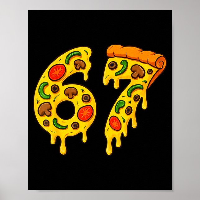 67 Zza Meme Funny Six Seven Gen Alpha Slang Kids D Poster (Framsidan)