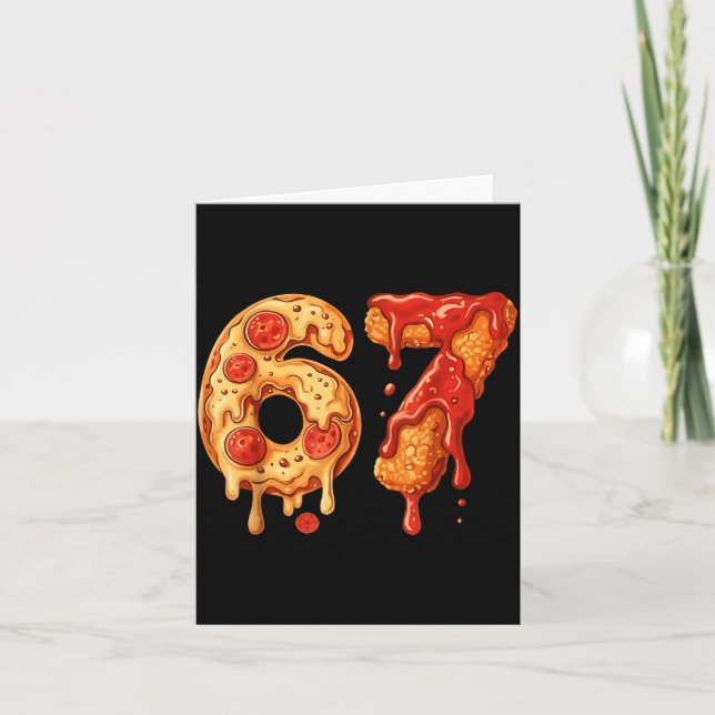 67 Zza Meme Rolig Six Seven Gen Alpha Slang Barn D Kort (Framsida)