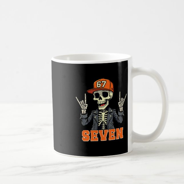 67endy Skeleton - 67 Sex Seven Halloween 7 Long Sl Kaffemugg (Höger)