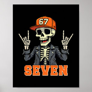 67endy Skelett – 67 Six Seven Halloween 7 Långärma Poster