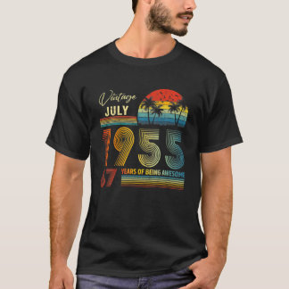 67Th Birthday Vintage July 1955 67 Years Old Gifts T Shirt